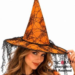 SOMBRERO BRUJA DARK NARANJA